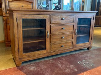 ETHAN ALLEN Tango Terra Glass Door Buffet w/ Dovetail Joints