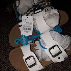 White Sandals Size 8 Brand new