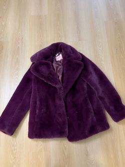 Faux Purple Fur Coat Size S