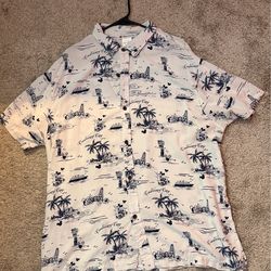 Disney Cruise Line Castaway Cay Button-Up Shirt – Mickey & Friends – Size XL