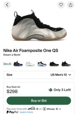 Nike Air Foamposite One QS DREAM A WORLD SZ10 DS