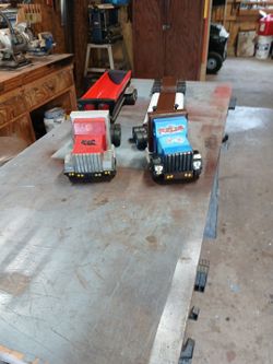 Two Semi Home Made Trucks Toys