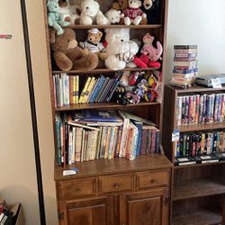 Wood Bookshelf W Drawer Storage