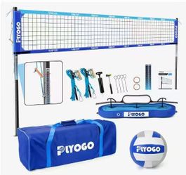 Volleyball Net for Backyard, Professional Portable Outdoor Heavy Duty Volleyball Net Set with Adjustable Aluminum Poles, Anti-Sag Design, Double Tensi