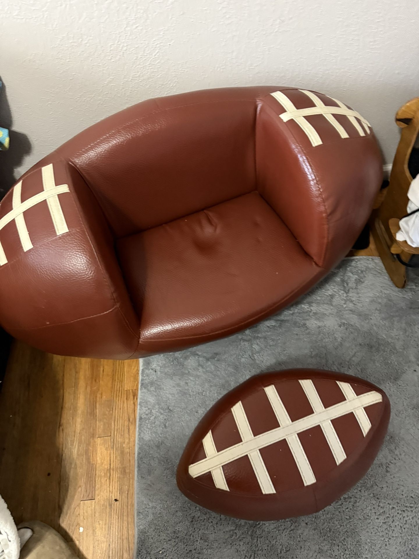 Kids Football Chair And Ottoman