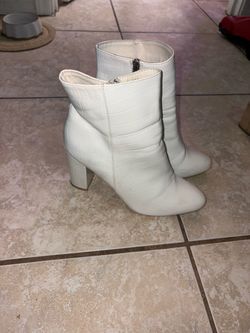White ankle boots