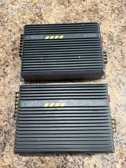 pair of vintage Carver M-2060 Car Audio 2 Channel Amplifier Amps