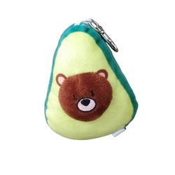 ABC Plush Avocado Keychain with Bear Design Backpack Accessory Stuffed Animal 5in