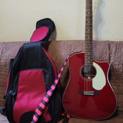 FENDER CALIFORNIA SONORAN SCE SERIES ACOUSTIC ELECTRIC IN CANDY APPLE RED COLOR. 