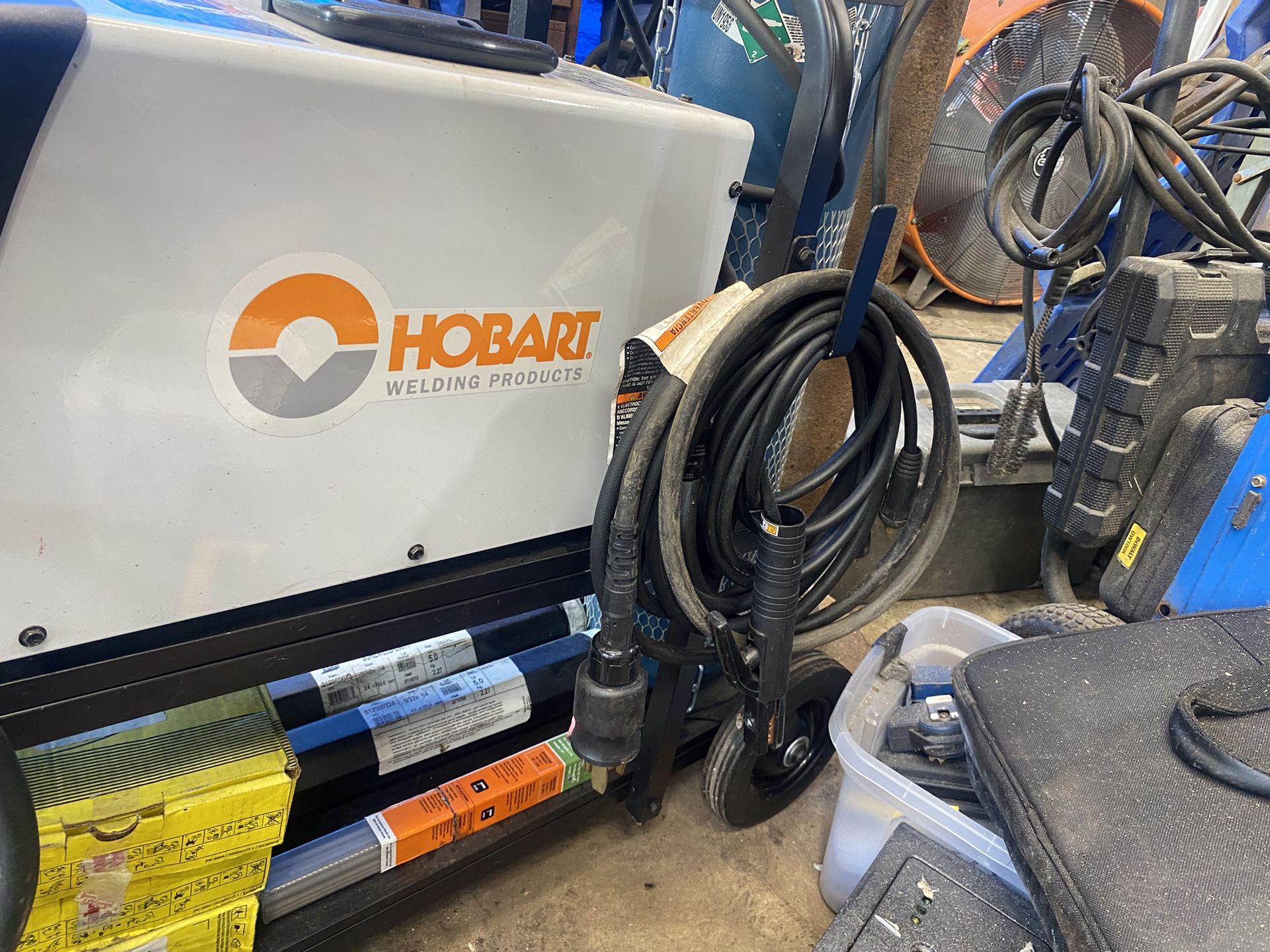 Hobart Welder With Helmet, Tank And Accessories