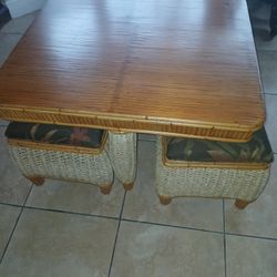 Bamboo Jute Stool Coffee Table 