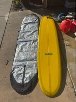 9’5” WATTE Custom Longboard Surfboard + Padded Board Bag
