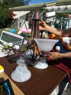 Hampton Bay brass chandelier