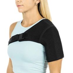 Adult JJays Shoulder Brace Unisex Heat/Ice Pocket Adj OSFM Shoulder Strap EUC