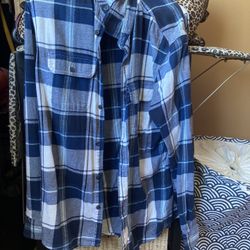 Men’s Blue Plaid Shirt 