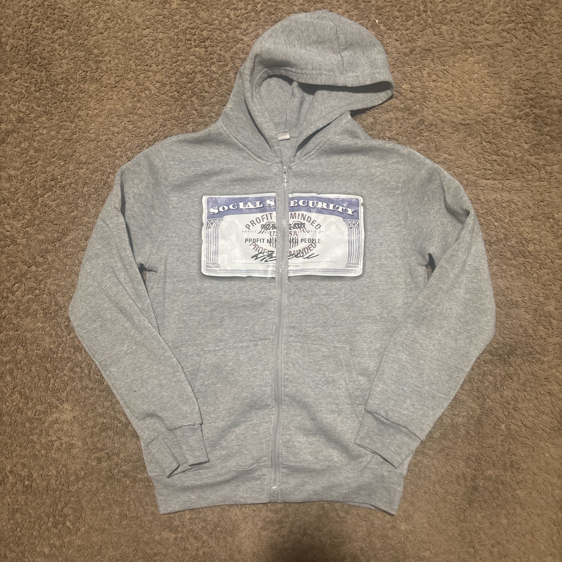 Grey Social Security Zip Up Jacket