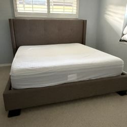 Eastern King Upholstered Platform Bedframe