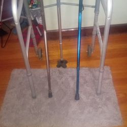 Medline Walker And 3 Canes