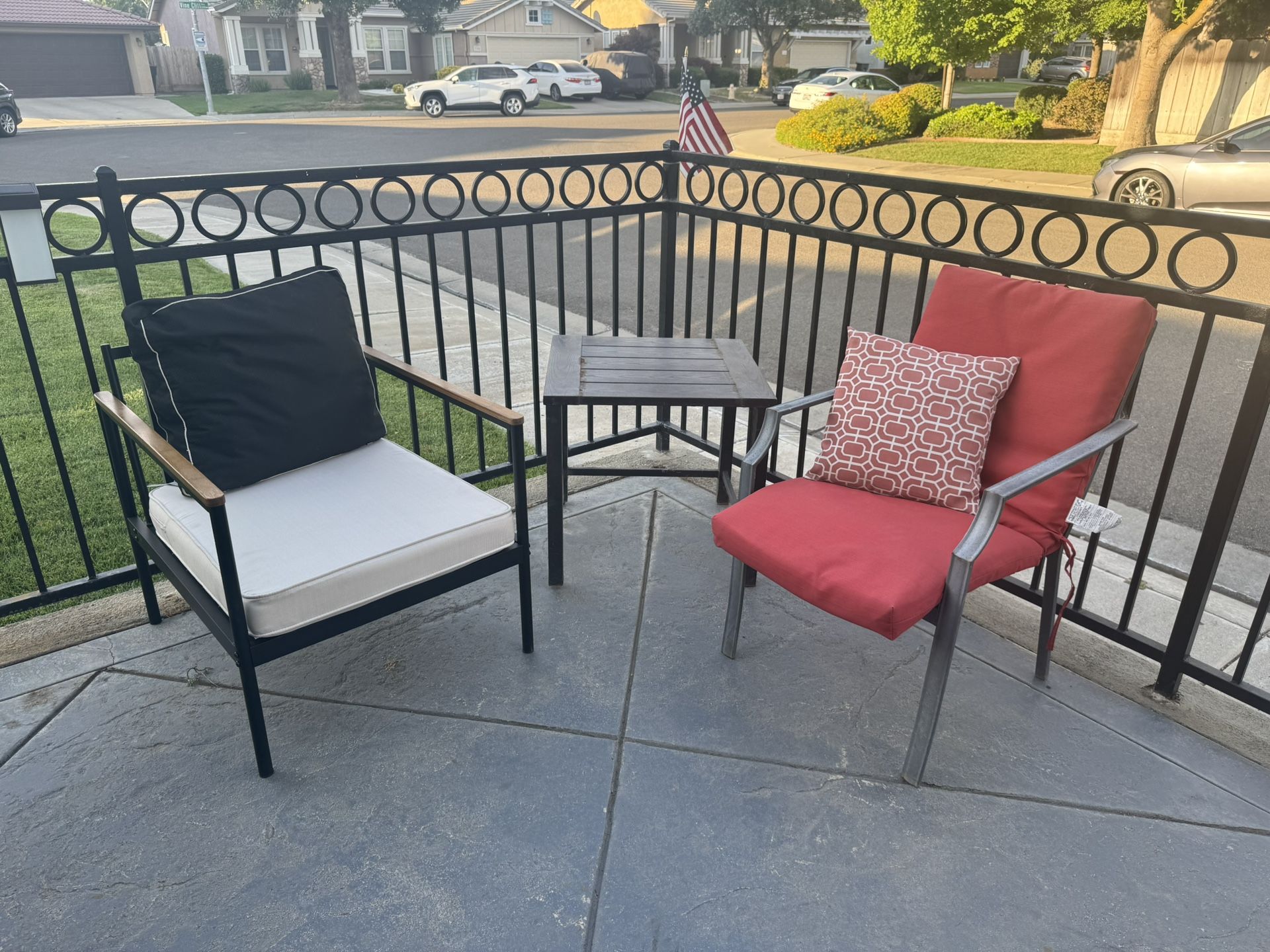 Metal Patio Chairs With Table All For $40
