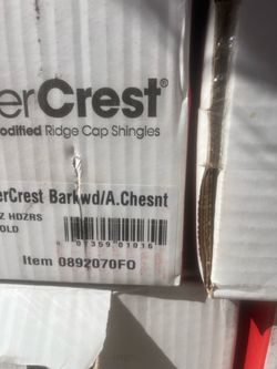 WeatherCrest Ridge Cap Shingles Barkwood/Autumn Chestnut