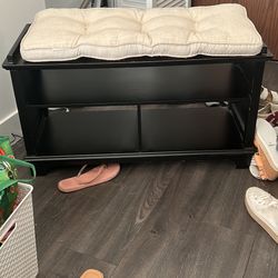 Solid Wood Storage Bench 