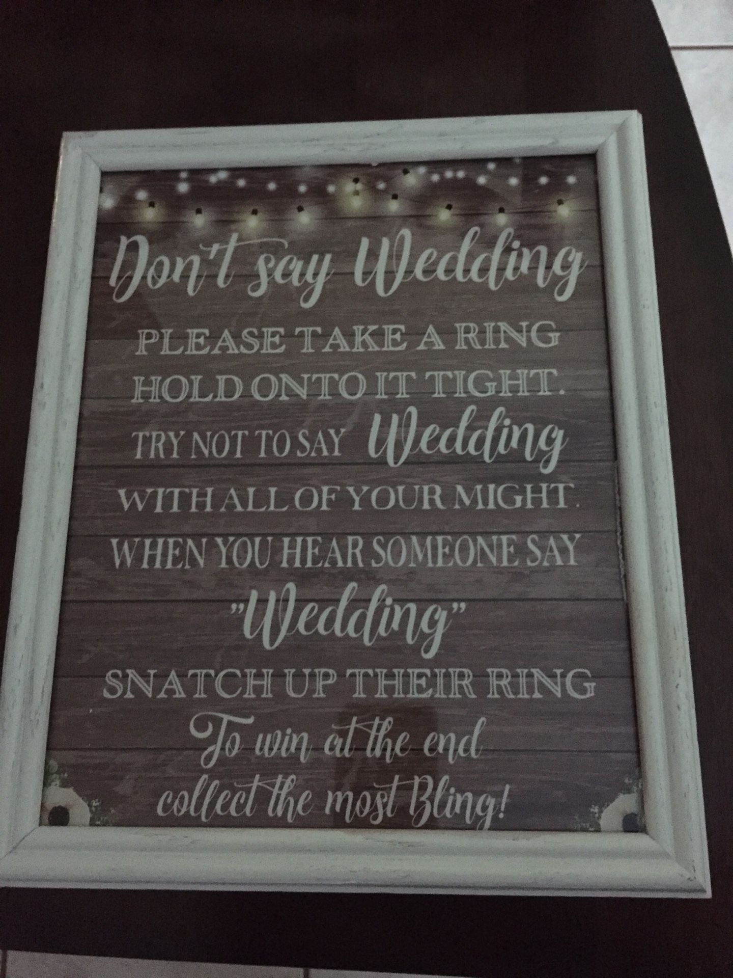 Don't Say Wedding Bridal Shower ring bling game