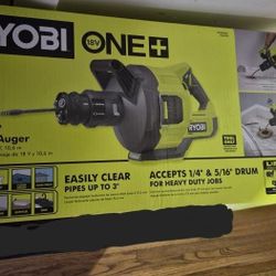 RYOBI ONE+ 18V Cordless Drain Auger (35 ft Cable) – Tool Only – Like New