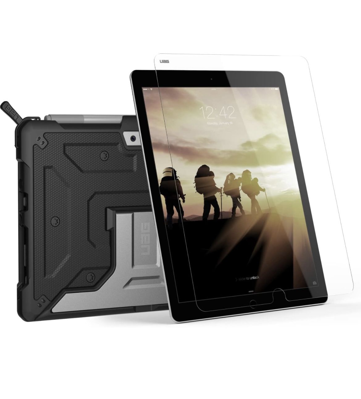UAG Microsoft Surface Go 3 / Surface Go 2 [10.5-inch Screen] Metropolis, Black & Microsoft Surface Go 3 / Surface Go 2 Tempered Glass Anti-Fingerprint
