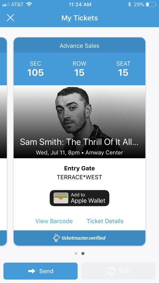 Sam Smith Tickets(x2) in a really close sold out section
