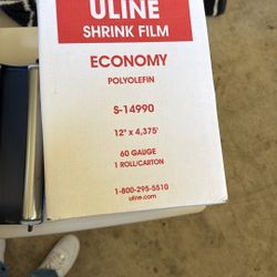 Uline Economy Shrink Film - 12" x 4,375', 60 Gauge