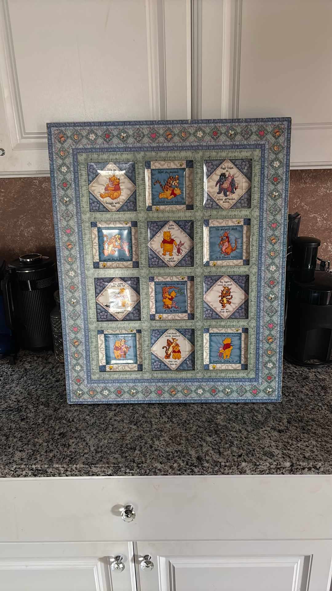 BRADFORD EXCHANGE DISNEY'S WINNIE THE POOH / WISDOM 12 PLATES FRAMED Wall Hangin