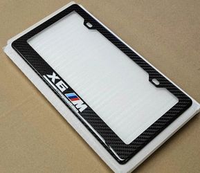 BRAND NEW BMW X6 M COMPETITION 100% Real Carbon Fiber License Plate Frame Tag Cover Original 3K