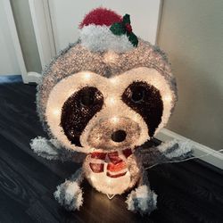 Pre-lit Raccoon Holiday Yard Decor