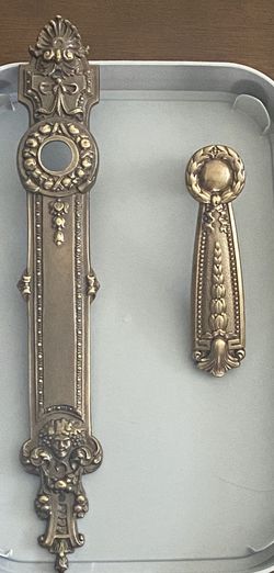 Collectible Solid Brass Door Plate & Lever