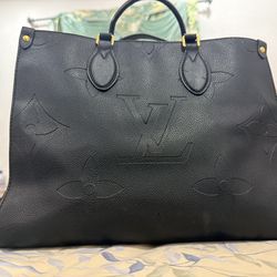 Louis Vuitton Onthego Gm Tote Bag Monogram Empreinte Black