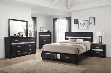 Brand New Black Queen Bedroom with Mattress - Juego de Cuarto Nuevo a Estrenar - Delivery Available
