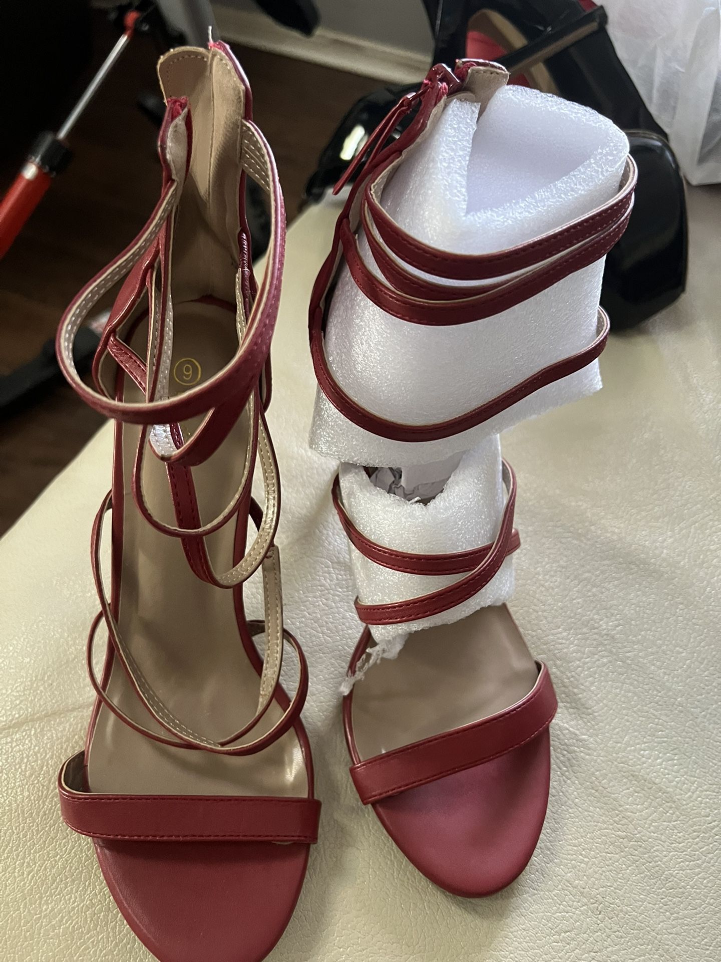 Red Women Heels Shoes