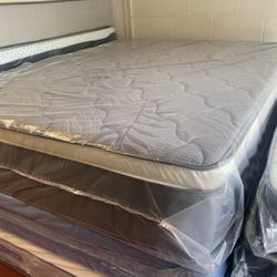 Queen Size Mattress Pillow Top 14” Inches Thick Excellent Comfort Also Available: Twin, Full And King New From Factory Delivery Available