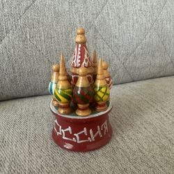 Vintage Wooden Hand Painted Russia Cathedral