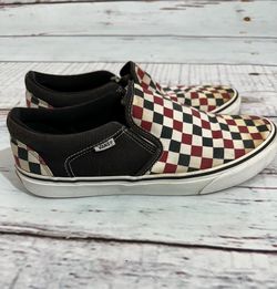Vans checkered vans size 10.5 Has some stains .            Tags  And tennis shoes, sneakers vans shoes, clothing, fashion, designer, skateboard, BMX b