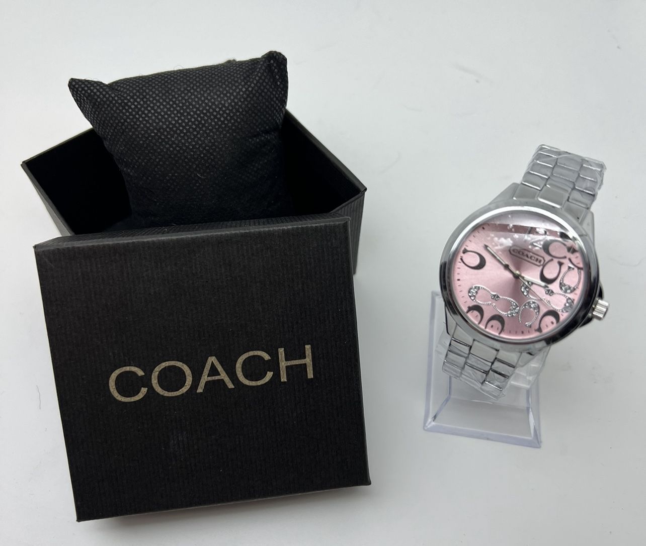 Silver Pink Coach Watch C