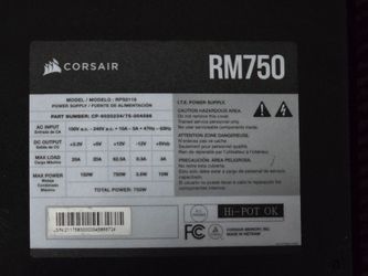 Corsair RM750 750watt Power Supply