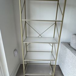Gold Wood Etagere Bookcase ( Wayfair)