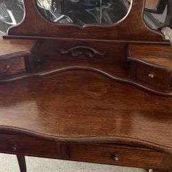 1970s Vintage  Oak Vanity