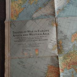 Theater Of War Map Of Europe And Africa From 1942