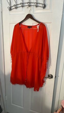 Club z collection  red coral pullover shirt 1x size red coral