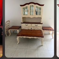 Dinning Set Table And 6 Chairs With Shelfs And living Room Tables