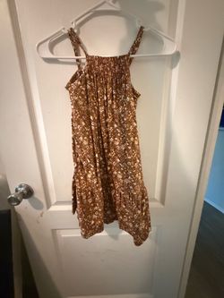 Brown Floral Smocked Dress