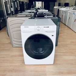 New Samsung - 7.5 Cu. Ft. Stackable Smart Gas Dryer with Steam Sanitize+ - White Model: DVG45B6300W