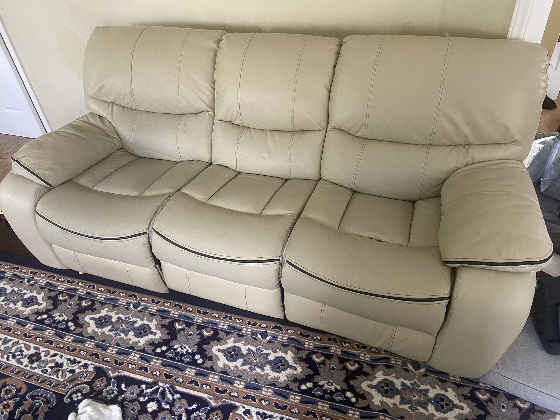 Hamilton Reclining Sofa Cream